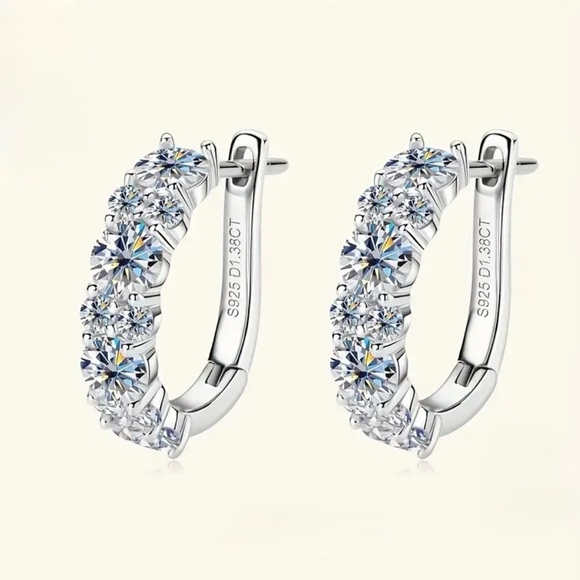 2.76 Carats Moissanite 18k Gold-Plated 925 Sterling Silver Earrings